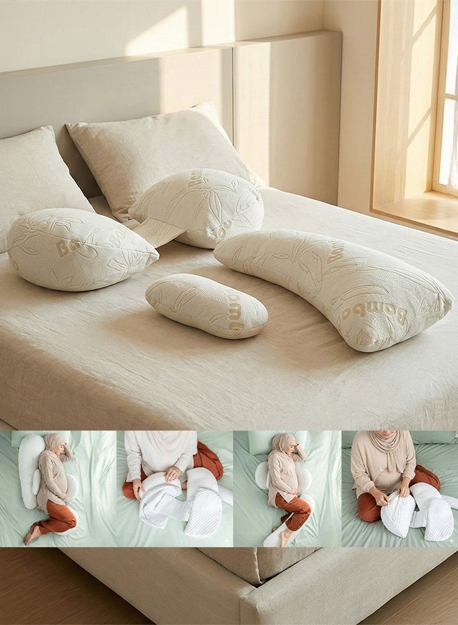 SleepLand Bamboo Maternity Pillow | 4 Adjustable Pieces for Full Body Support - Image 1